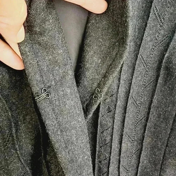 Chico's Wool Blend Mock neck Women's Blazer 1/8 Black/ Gray 3487C - Picture 6 of 8